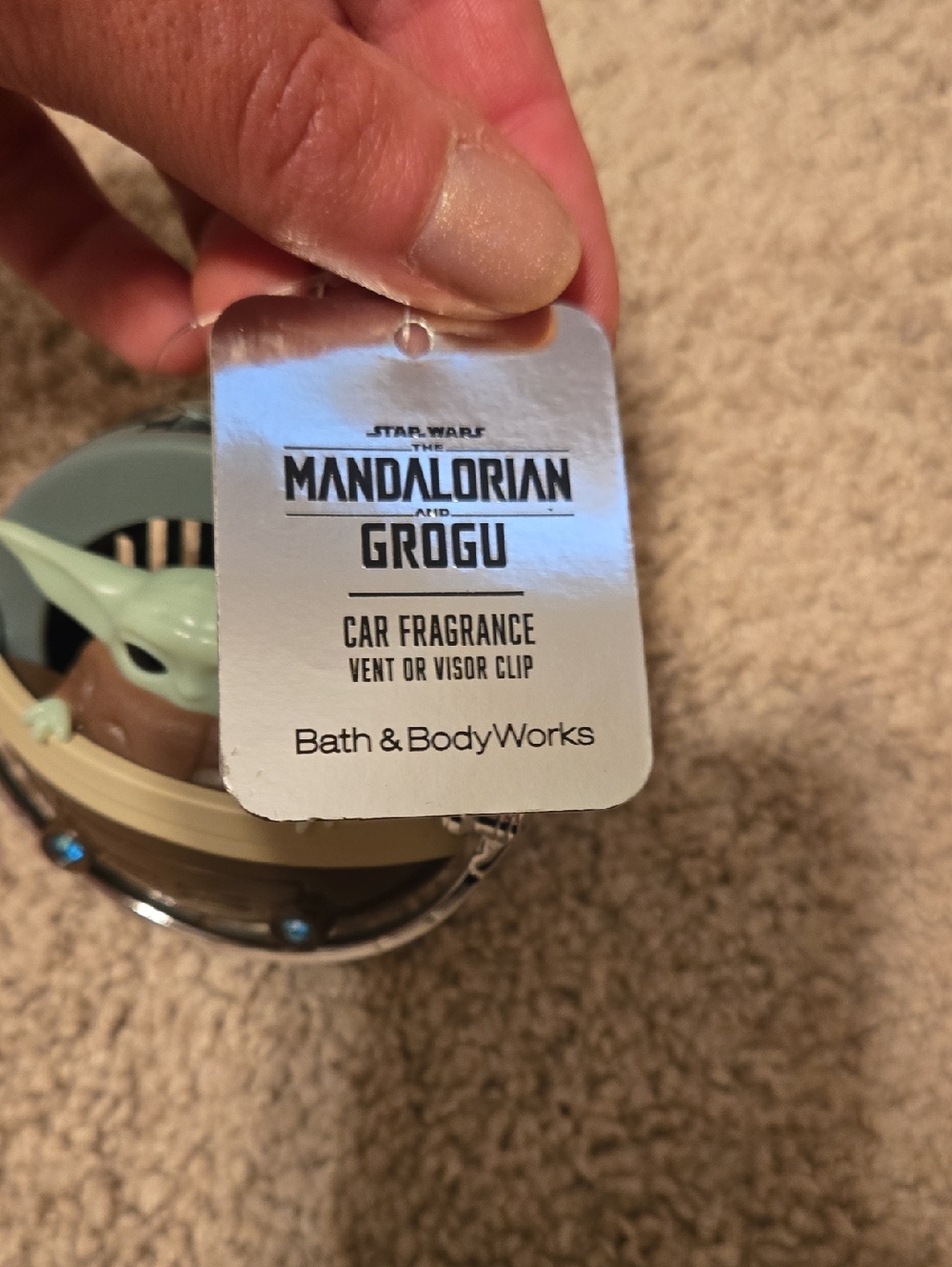 Bath & Body Works Grogu Car Fragrance Clip - Green & Brown - Picture 2 of 3